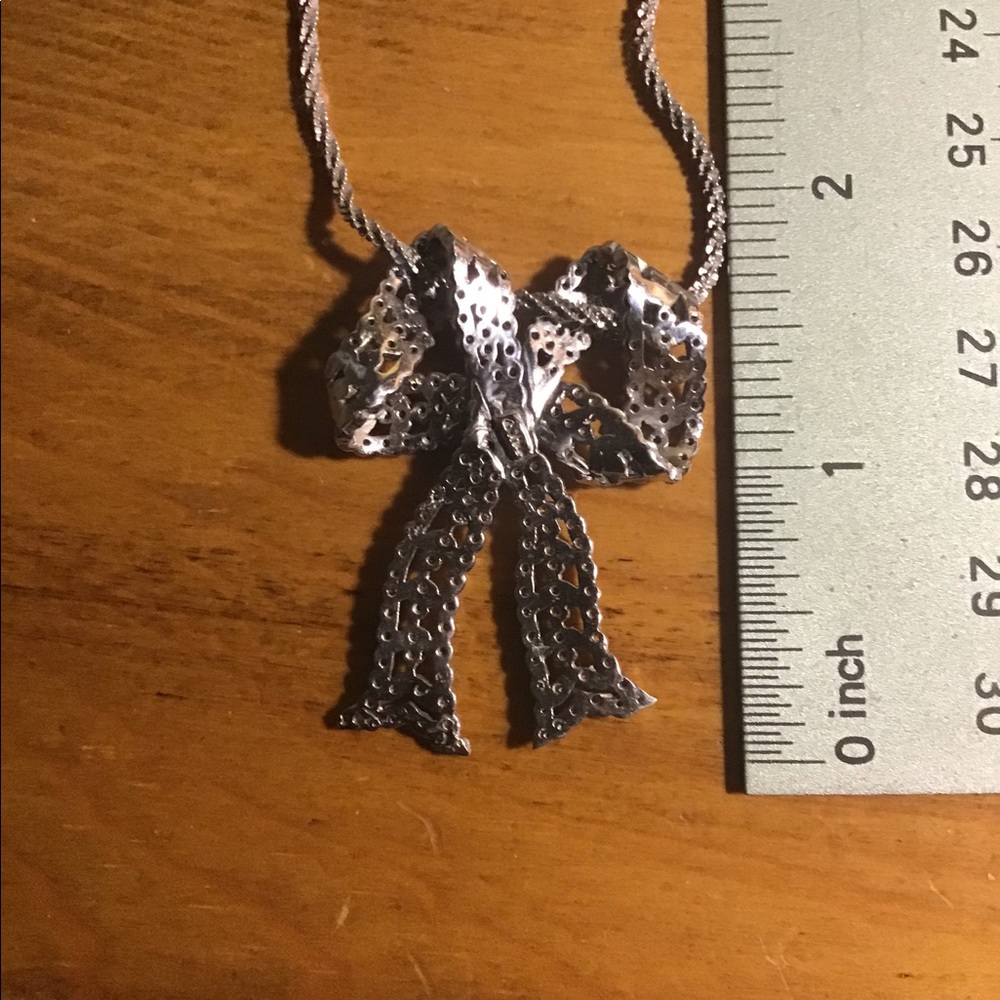 Stunning Diamond Bow! Solid white gold 2” long! - Picture 5 of 6